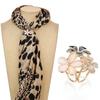 Fashion Flowers Brooch Scarf Buckle Bouquet Crystal Rhinestone Scarf Clips for Women Jewelry