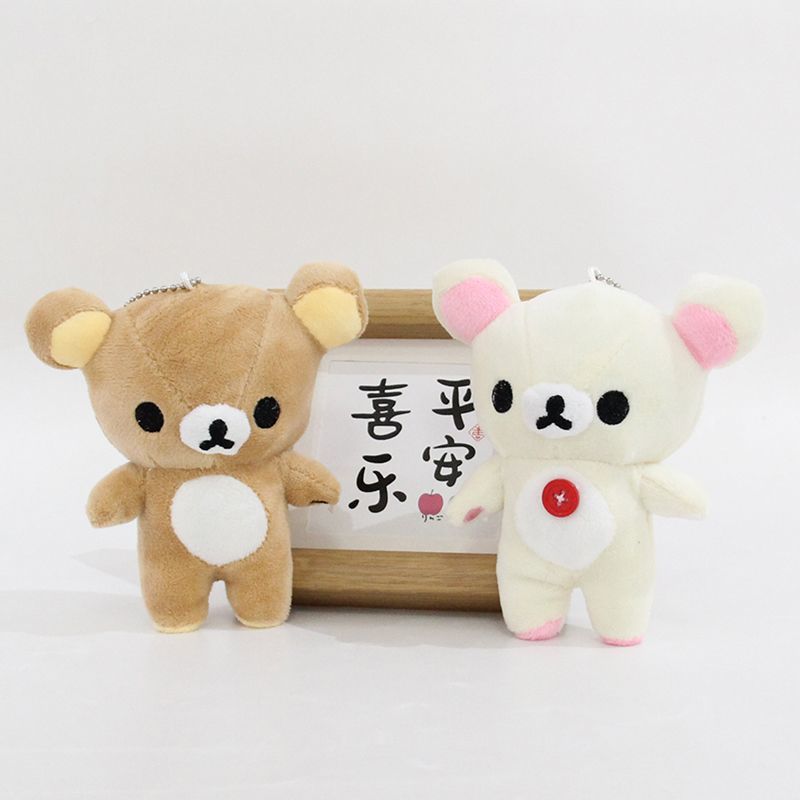 10 см Плюшевые брелоки-медведи Рилаккума Милые Kawaii Брелок-подвеска на сумку Брелок Подвеска на рюкзак Кукла Плюшевая Мягкая Брелок на день рождения Подарок Игрушка