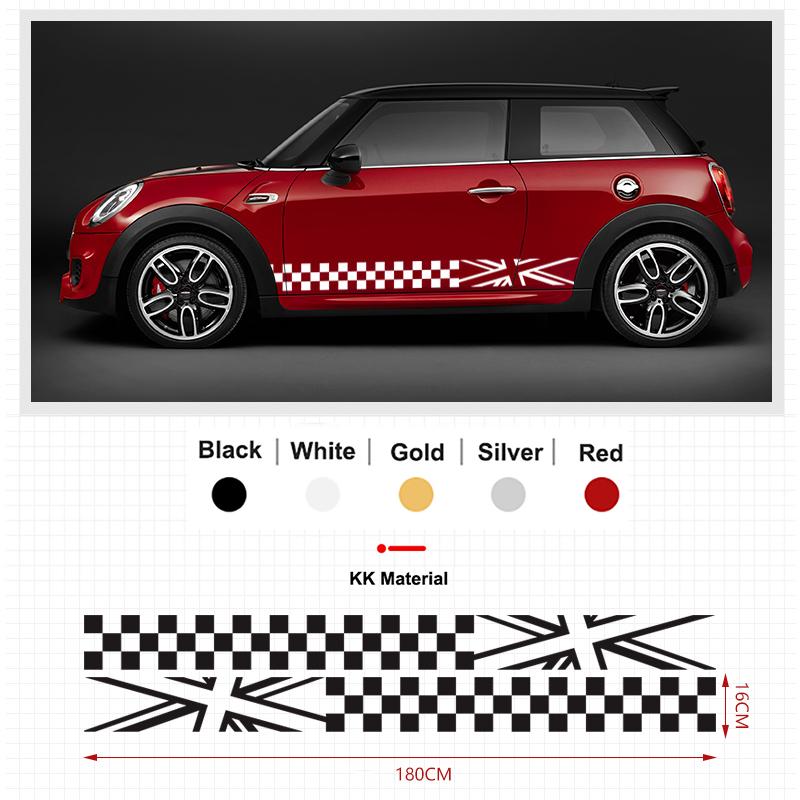 2 шт. Наклейки-декоративные полосы на пороги кузова автомобиля для MINI Cooper Clubman F54 F55 F60 R55 R56 R60 Countryman Аксессуары