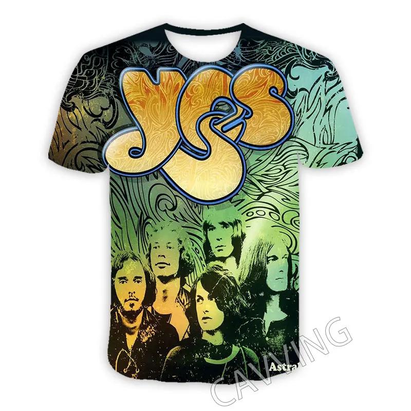 YES Band 3D-печать Спортивная дышащая быстросохнущая мужская футболка Рок Хип-Хоп Панк Хэви-метал Повседневная уличная мода Топ с коротким рукавом