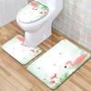 Flamingo Bathroom Toilet Three-Piece Floor Mat Doormat Bathroom Carpet