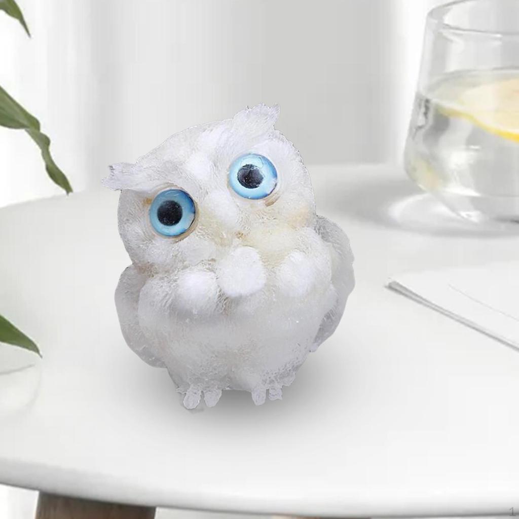 Коллекция 3D статуэток сов Миниатюрный декор Кристальное украшение для столешницы Офиса Книжной полки