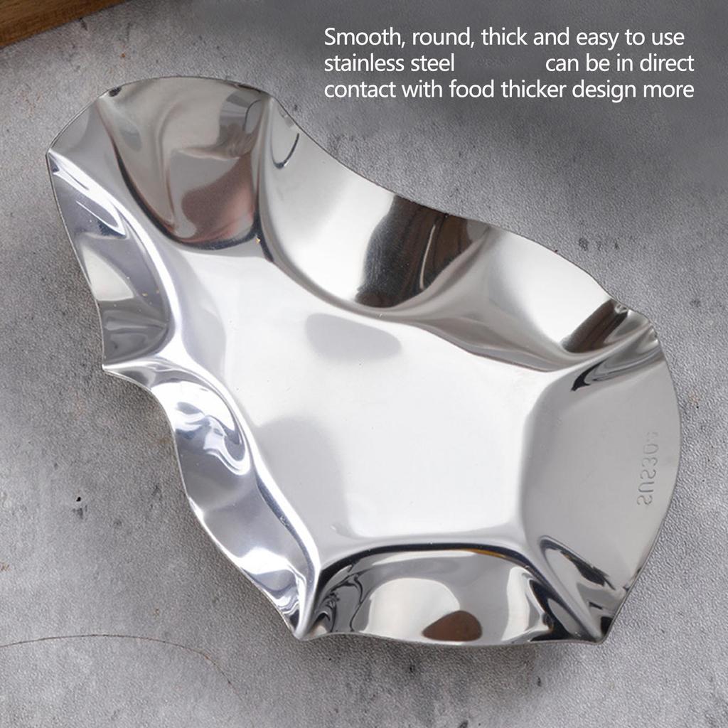 Pack of 6 Unique Reusable Sauce Dishes Dipping Bowls 304Stainless Steel Texture Suitable for Home Use and Parties