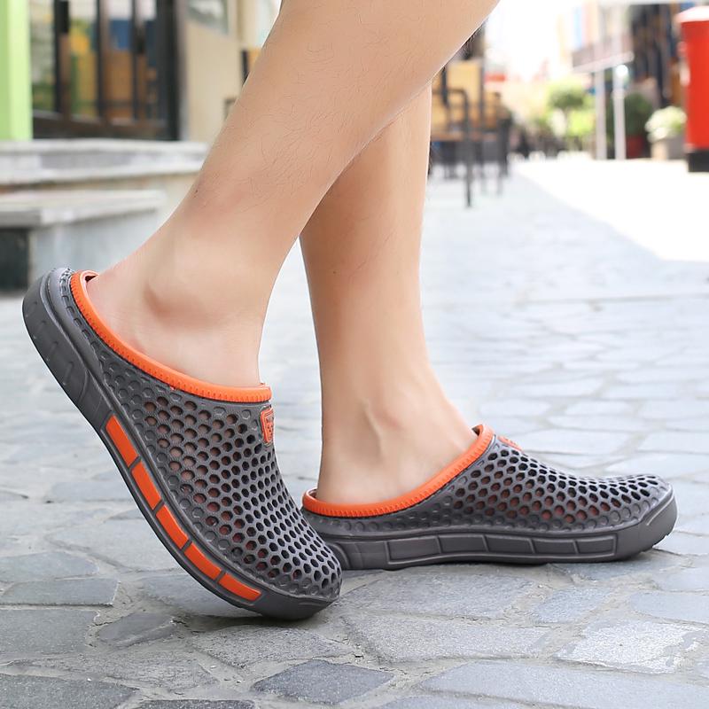 Мужские повседневные сандалии, летняя дышащая обувь, модная мужская легкая удобная пляжная обувь, нескользящие мужские тапочки