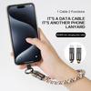 Ремешок для мобильного телефона 2 в 1 с зарядным кабелем, Универсальный зажим для телефона против потери, Поддержка кабеля для передачи данных 480 Мбит/с для смартфонов