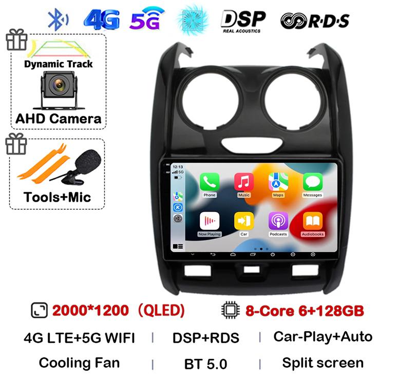 Android 14 Carplay Auto WIFI+4G для Renault Duster 2015 2016 2017 2018 2019 2020 Автомобильный радиоприемник GPS стерео мультимедийный плеер 2din DSP