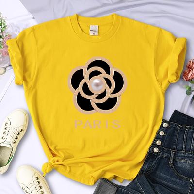 Футболка люксового бренда Flower For Women's, высококачественная летняя футболка с принтом, 100% хлопок, повседневные топы оверсайз