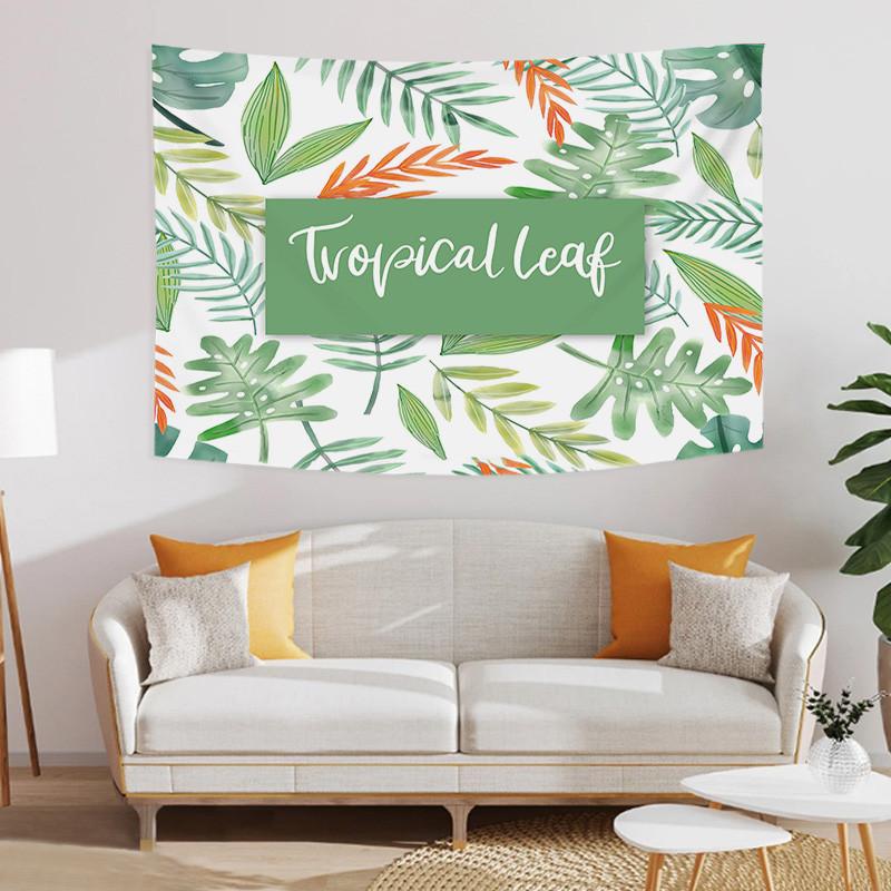 Восторженные летние зеленые тропические листья и растения с принтом полиэфирный гобелен настенные гобелены для декора спальни в общежитии