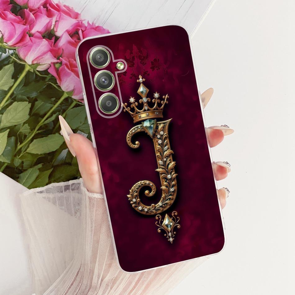 Для Samsung Galaxy A54 Чехол для телефона с королевской короной и инициалами для пары Для Samsung A54 5G SM-A546B Мягкий силиконовый ТПУ Чехлы Бамперы