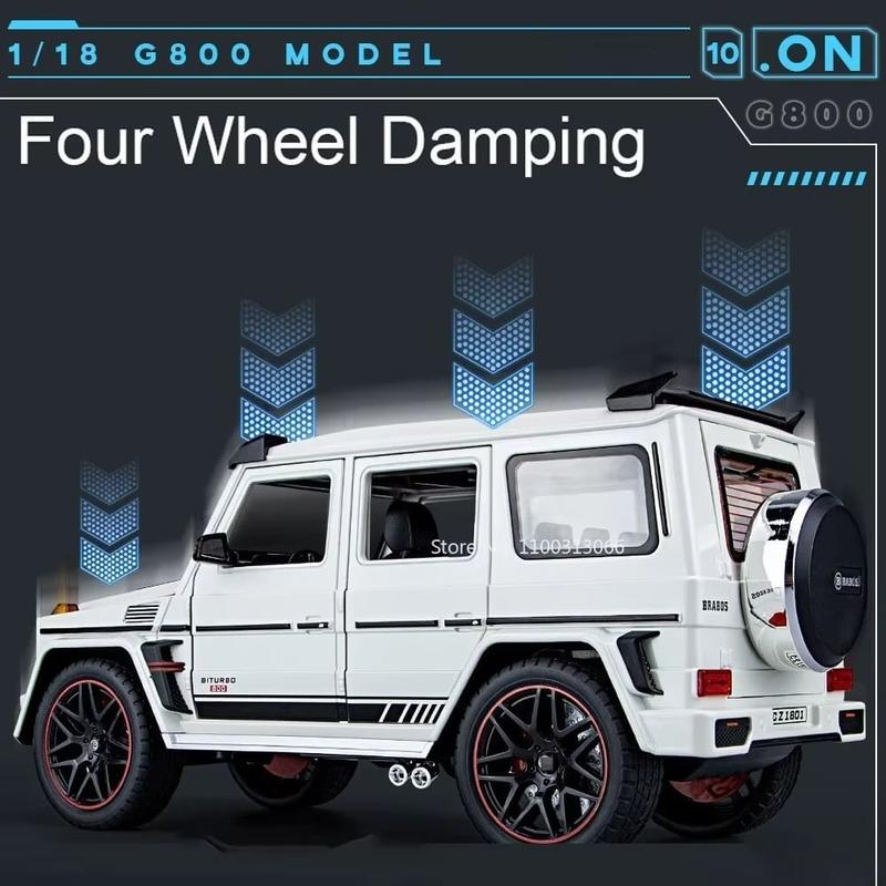 1/18 Scale G800 Model Car Toy Die-cast Metal Off-road Vehicle Collection with Sound and Light Four-wheel Shock Absorber Children's Toy Gift