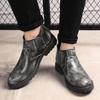 Мужская обувь Длинные ботинки в британском стиле Мужские однотонные ботинки челси Очень большие короткие ботинки Деловая официальная обувь