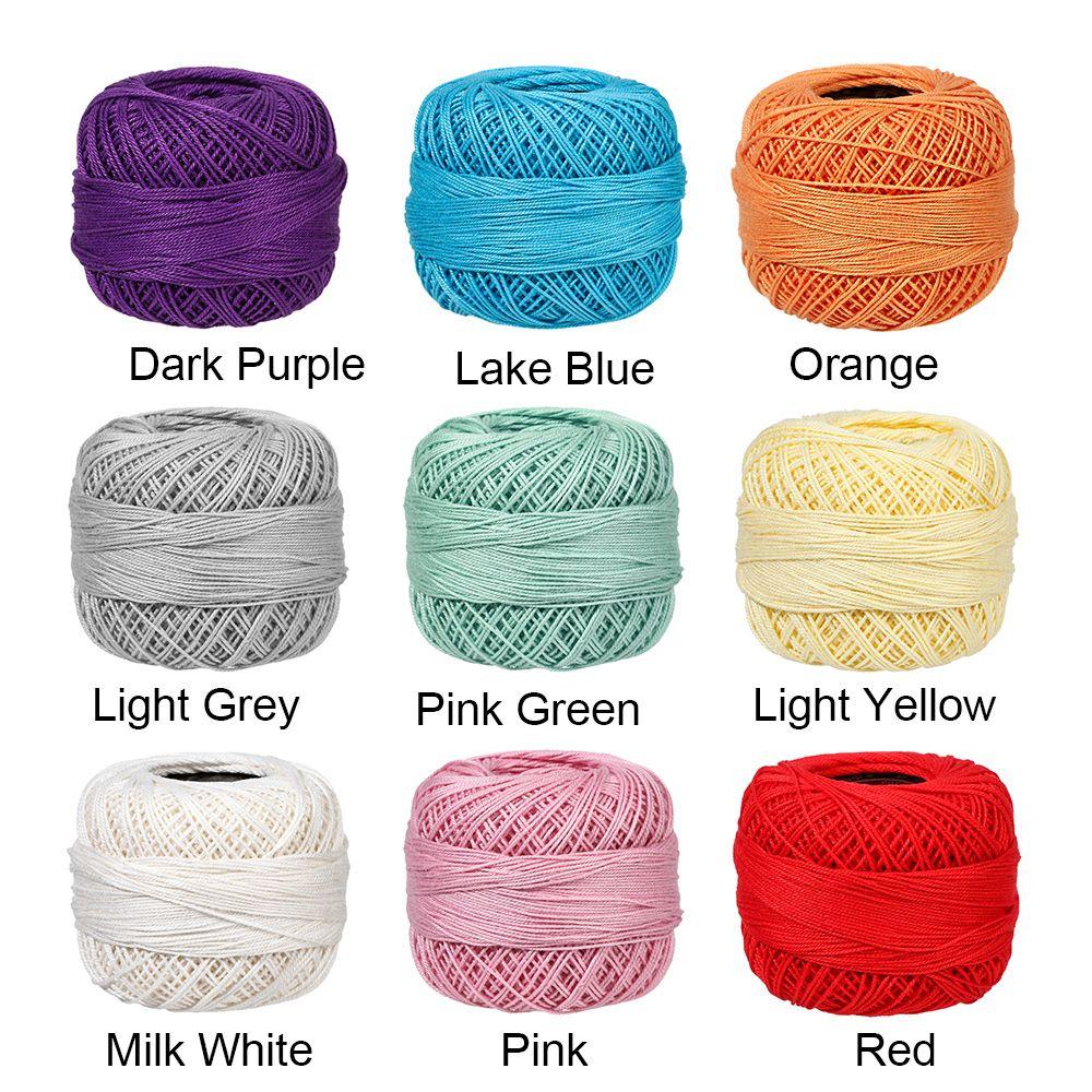 Легкая пряжа из чистого хлопка с кружевом для вязания крючком и спицами - Доступно несколько цветов