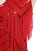 Womens 1920s Flapper Dance Dress V Neck Shiny Sequins Adjustable Spaghetti Straps Fringe Latin Party Costume