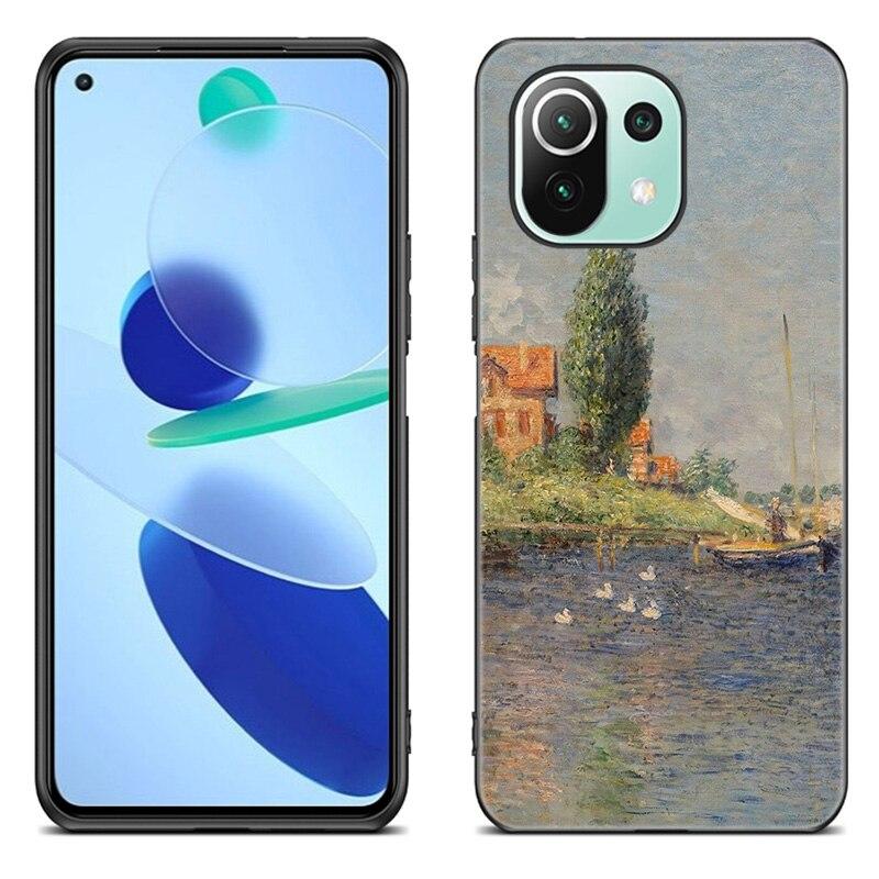 Чехол для телефона Claude Monet для Xiaomi Mi 11 Lite NE 11i 10T 11T Pro A2 A3 Lite POCO F3 M3 M4 C31 X3 Pro NFC GT черный чехол