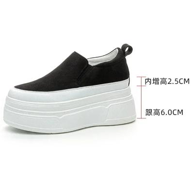 Туфли Fujin из искусственной замши и кожи на платформе высотой 8,5 см. Кроссовки на танкетке. Осенние туфли на плоской подошве. Женские туфли со скрытым каблуком и увеличенной высотой. Весна.