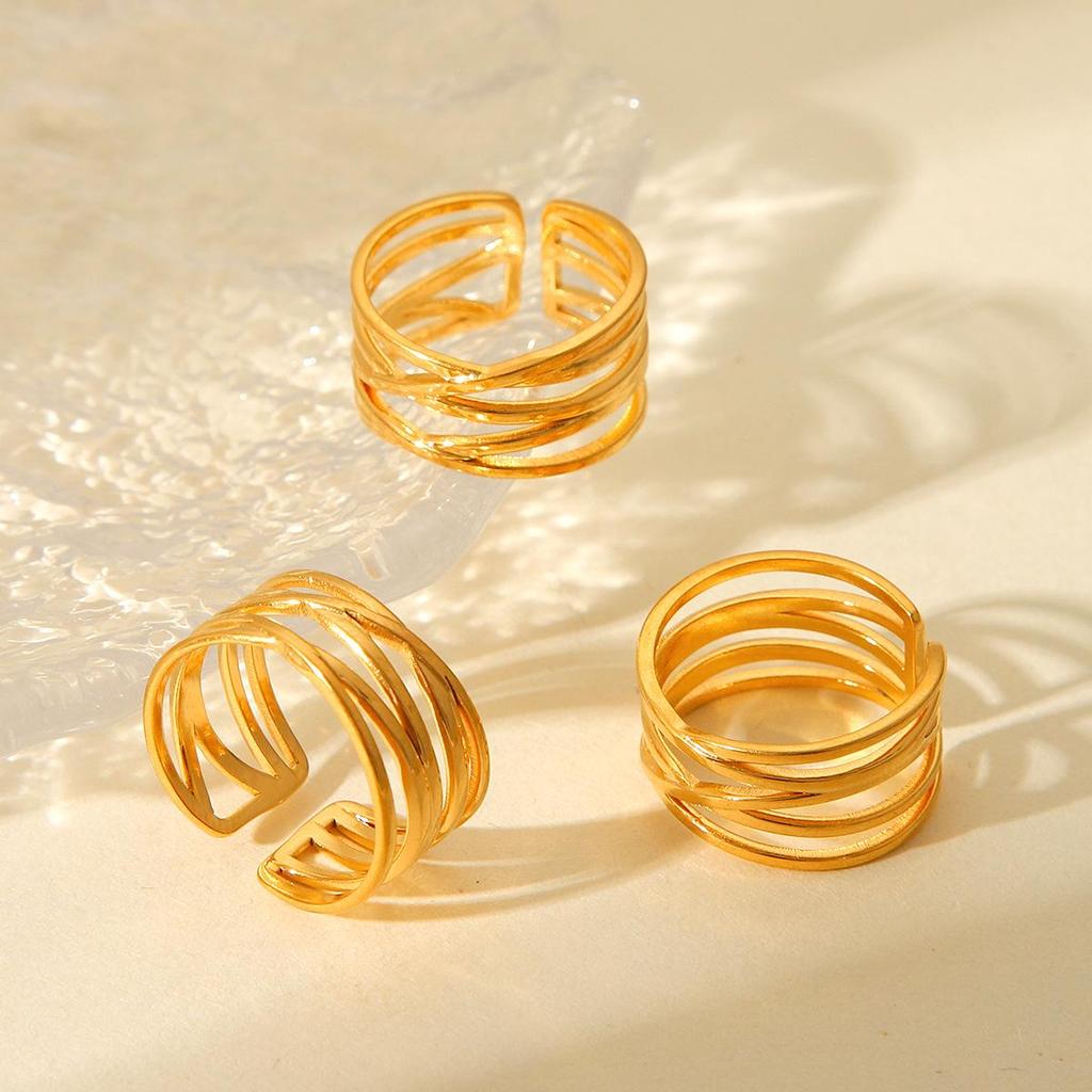 Открытое кольцо из нержавеющей стали с покрытием из 18-каратного золота – Стильное, прочное и универсальное