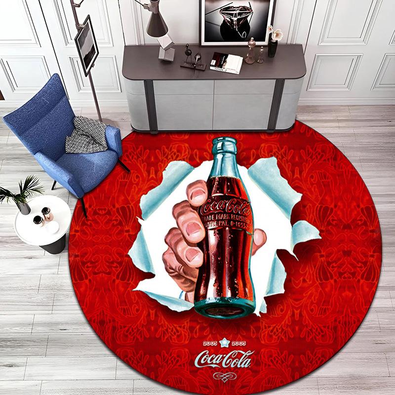 Christmas Gift Halloween Theme Bear Truck Coca Cola Round Carpet Soft Home Decoration Corridor Table and Chair Anti slip Outdoor Floor Mat Carpet H27