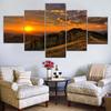 Canvas Paintings Wall Art Modern Home Decor Pictures 5 Pieces Sunset Mountains Landscape Living Room HD Prints Posters No Frame