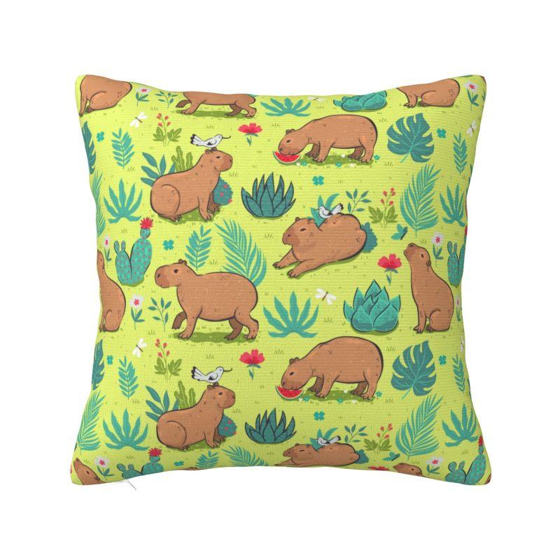 Cute Animal Capybara Cushion Cover x cm Polyester Soft Throw Pillow Case For Sofa Chair Decoration Bedding Pillowslip