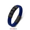 For Classic Stainless Steel Electroplated Bracelet Leather Rope Woven Personality DIY Bracelet Lettering Jewelry