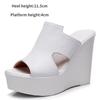 Тапочки на платформе, женские летние туфли на толстой подошве, сандалии из натуральной кожи, белые 2025, женские босоножки на танкетке, уличные женские шлепанцы