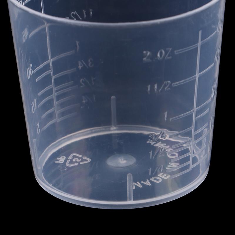 10 шт. 60 мл лабораторный пластиковый мерный стаканчик с прозрачной шкалой