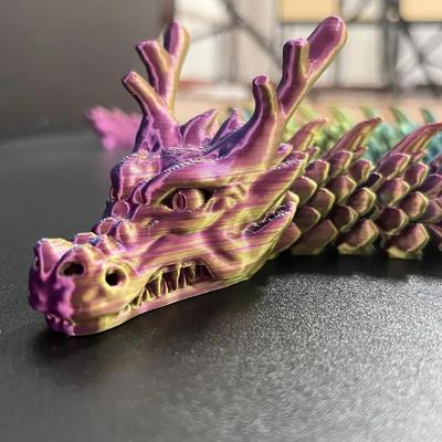 1 шт. Изысканное 3D-печатное украшение в виде китайского дракона - Гибкие суставы для настраиваемых поз - Уникальный коллекционный предмет в стиле аниме