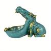 1pc Unique Hippopotamus Statue Storage Resin box,Funny Candy Dish&Key&Wrist Watch Bowl For Big Mouth Sculpture Office&Home Table Art Decor.