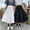 Women's Summer New Style Student Gentle White Stacked Skirt Umbrella Skirt High Waist Mid-length A-line Skirt Long Skirt