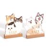 2026 Small Desk Calendar with Wooden Base Cute Dog Cat Patterns