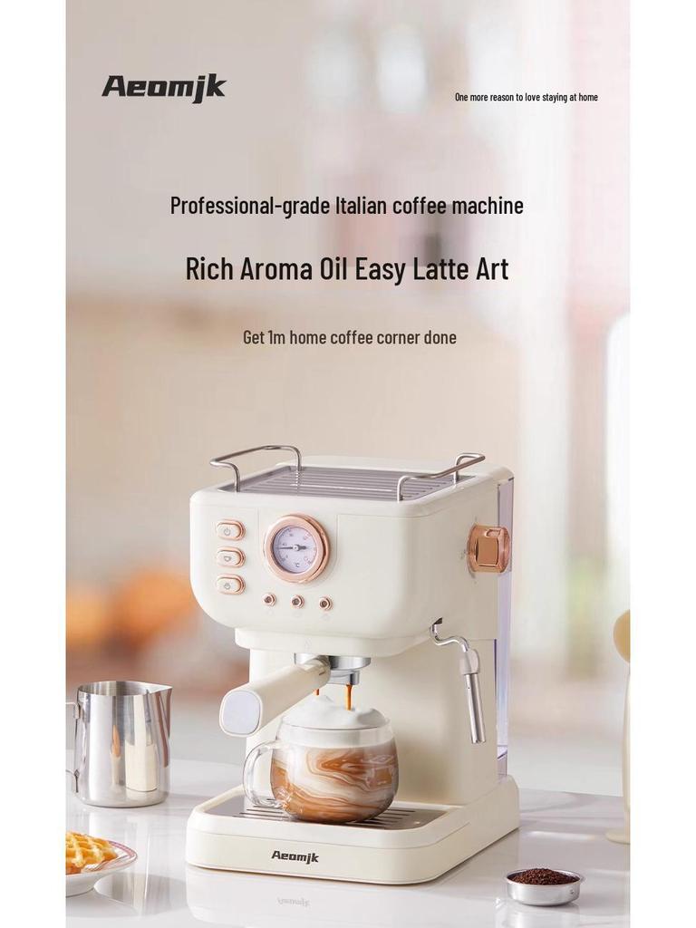 Ретро полуавтоматическая кофемашина высокого давления 20 Бар с капучинатором