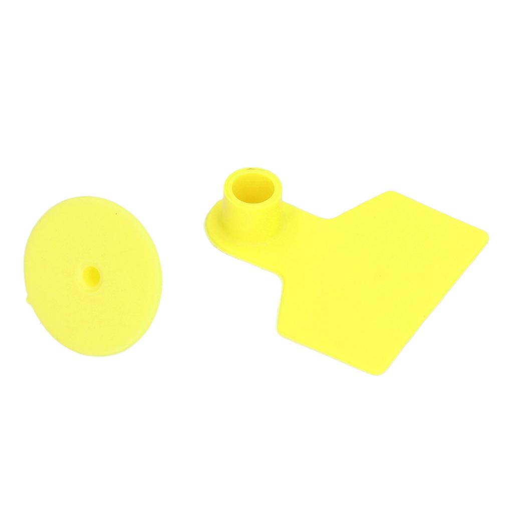 100 комплектов ушных бирок для скота, желтые, прочные, пластиковые, простые в использовании, пустые ушные бирки для крупного рогатого скота, коров, овец