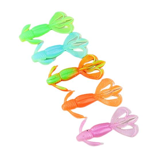 5Pcs 5.5CM/2G Soft Butterfly Shrimp Lure with Curly Tail Colorful Artificial Bait Saltwater Freshwater Bass Walleye Trout Fishing Accessories