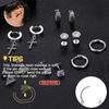 Black Stainless Steel Cross Hoop Earring Set for Men - High-End Electroplated Fashion Jewelry Studs