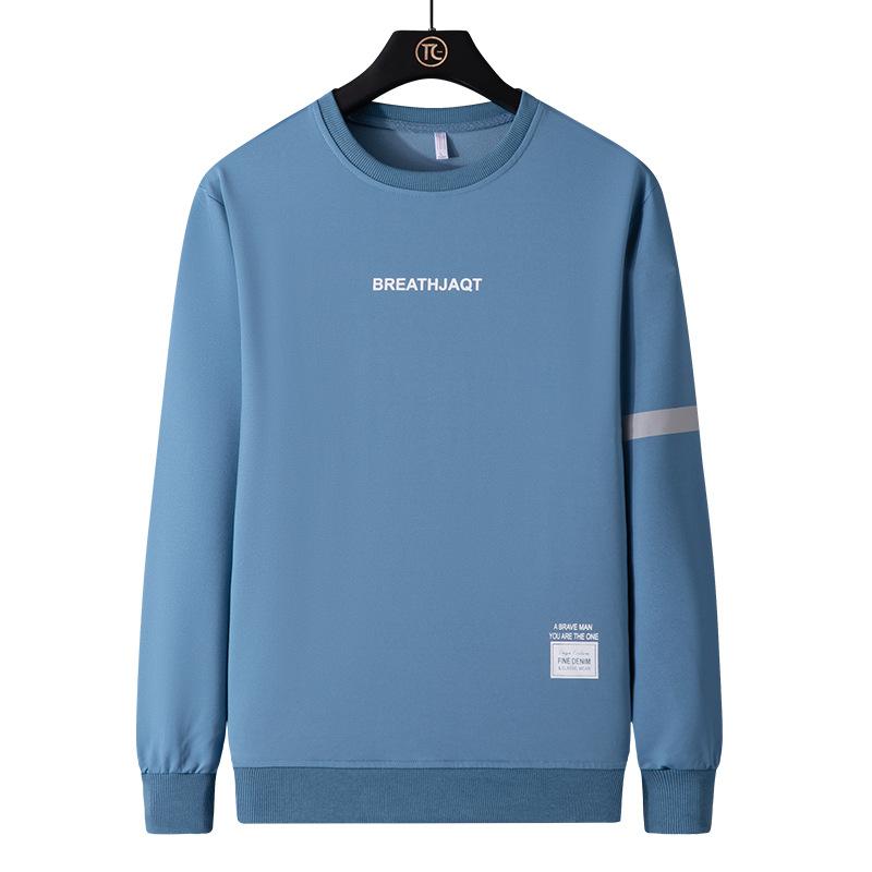 Свитер мужской с круглым вырезом, весенне-осенний спортивный костюм с длинным рукавом, мужской повседневный