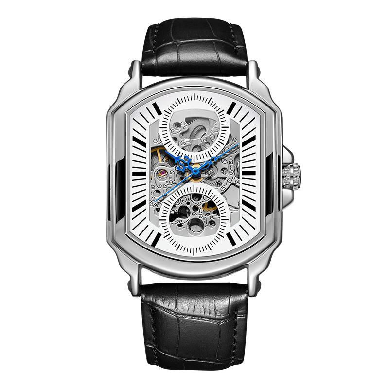 Новый Топ Бренд Механические Часы Мужские Часы Автоматические Квадратные Механические Часы Европейский и Американский Фан Водонепроницаемые Люминесцентные Наручные Часы