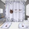 4 шт., наборы занавесок для душа с милым котом для ванной комнаты, нескользящие коврики для ванной комнаты, крышка для унитаза, коврик для ванной