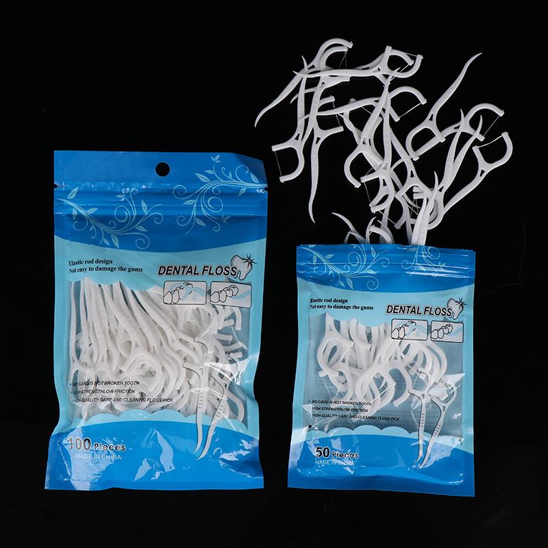 100 шт одноразовые зубные нити межзубные щетки зубочистки чистка зубов