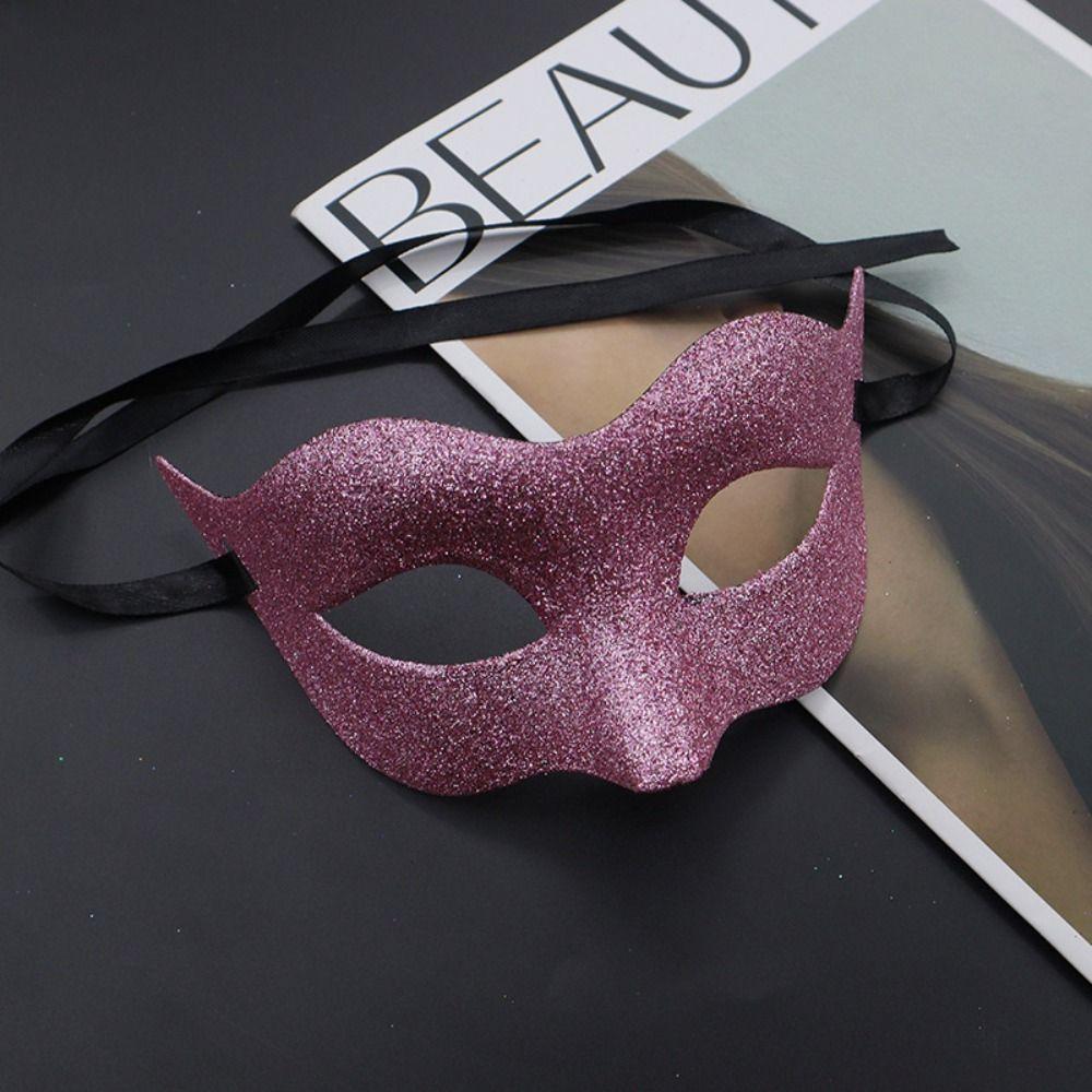 Party Supplies Half Face Masquerade Mask Plastic Halloween Masks Retro Glitter Mask  Party