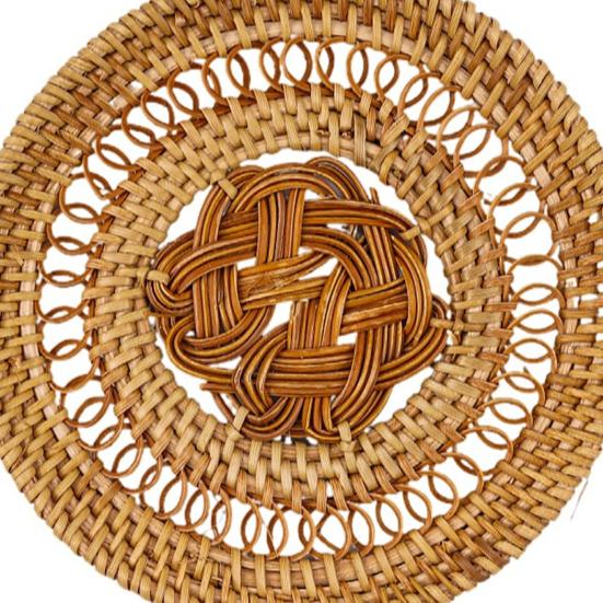 Практичный противоскользящий коврик для столовой, хороший плетеный обеденный коврик из ротанга ручной работы