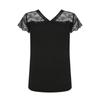 Women's Fashion Elegant V-neck Lace Printed Short Sleeve Casual Loose Cool Top