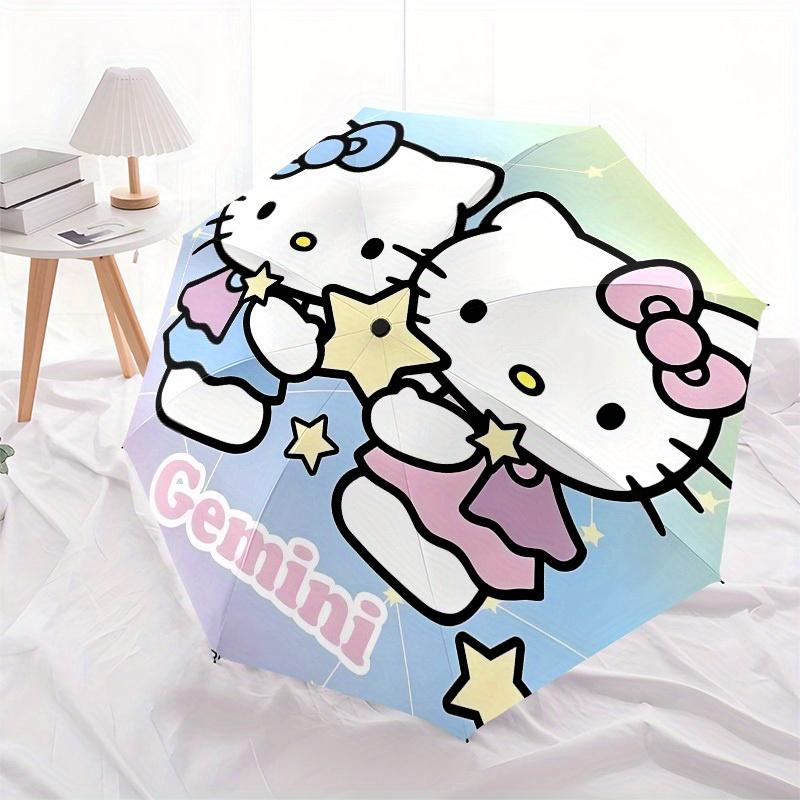1pc Gemini Hello Kitty Stars Umbrella with Plastic Handle,Suitable for All Seasons Home Travel Outdoor UmbrellaSanlio008