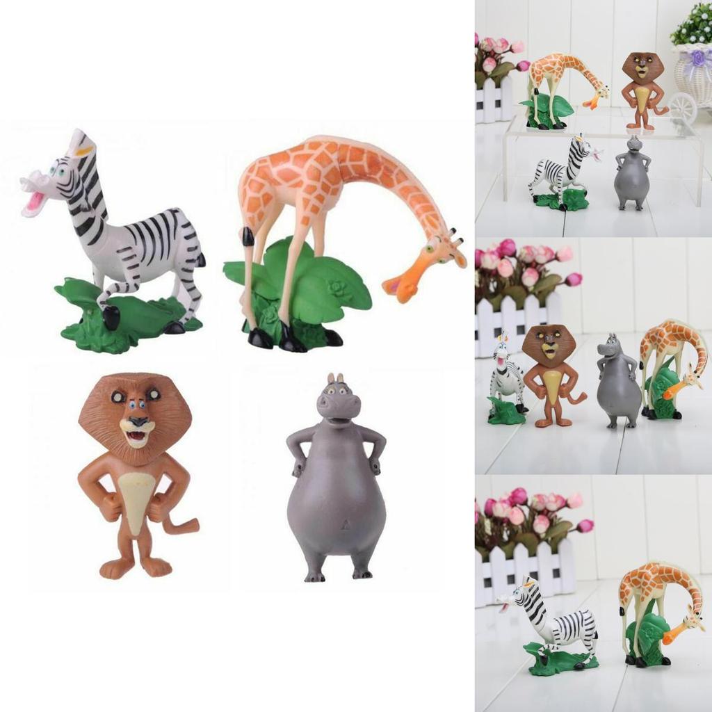Фигурки из мультфильма Мадагаскар 4 шт. Коллекция кукол Игрушка для детей Милая и мини-игрушка