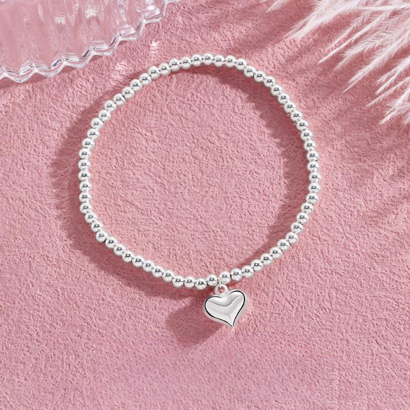 Сладкая любовь круглый браслет из бусин женский нишевый простой дизайн Ins ветер эластичный браслет ювелирные изделия женские