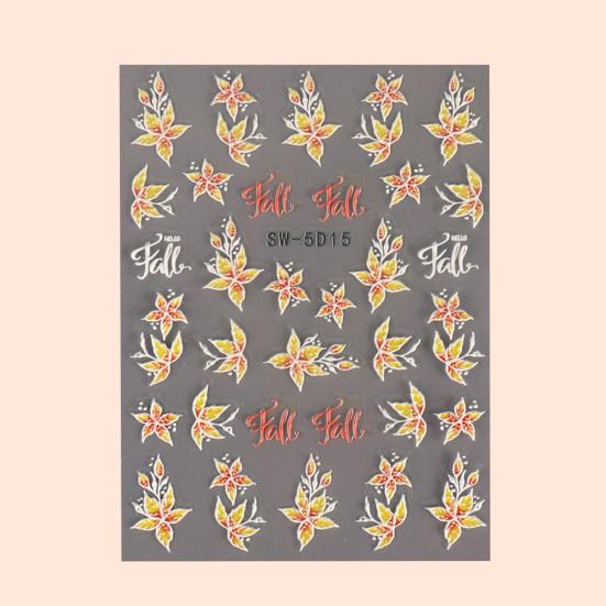 Дизайн ногтей, весенняя трехмерная самоклеящаяся 5D рельефная наклейка, не выцветающая, сделай сам, летний маникюр с цветочным узором подсолнуха