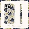 Чехол для телефона с темно-синими цветами и оливковыми листьями для IPhone 17AIR 16E 16 15 14 13 12 11 17 Pro Max Plus Двухслойная задняя крышка