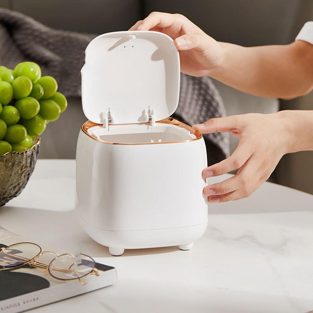 14.5x14.5x15cm Small Covered Table Paper Waste Basket Living room tea table garbage collection