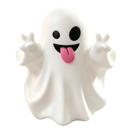 Small Ghost Statue for Shelf Halloween Cute Figurine, Mini Cartoon Statue, Little Spooky Desk Accessory Autumn Desktop Ornament Tiered Tray Home Table