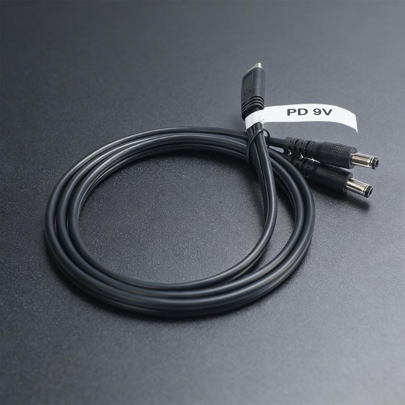 Кабель-разветвитель питания USB C на два разъема 5.5x2.1 мм (папа) для роутера, светодиодной ленты, вентилятора, выход 9В 12В