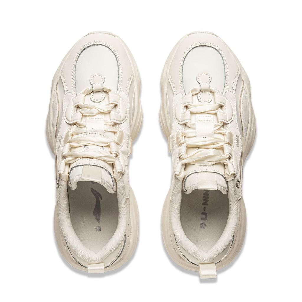 Li Ning Honey Series Soft Rebound Толстая подошва Bread Shoes Женские кроссовки Off-White AGCU246-1